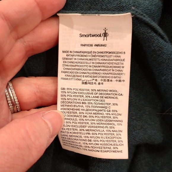 Smartwool Edgewood Merino Wool Poncho Cozy Teal Cowl Neck Sweater Dolman… - Picture 6 of 9